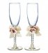 Blush Ivory Bouquet Toasting Glasses