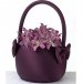 Plum Satin Wedding Flower Basket