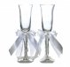 White Beaded Wedding Toasting Glasses