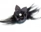 Black Flower and Feather Clip/Pin