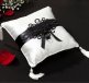 Black Scroll Wedding Ring Pillow