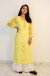 Buy Hand Embroidered Lucknowi Chikan Yellow Georgette Kurti