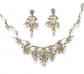 Gold Pearl/Rhinestone Necklace and Earrings