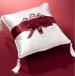 Red Scroll Wedding Ring Pillow