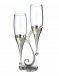 Silver Glass Flutes and Holder Set