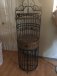 Unique Wrought Iron and Wicker Wine Rack and Plant Stand