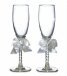 White Butterfly Wedding Toasting Glasses
